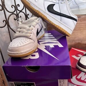 Nike SB Dunk Low Pro White and Black Mens 4 Womens 5.5